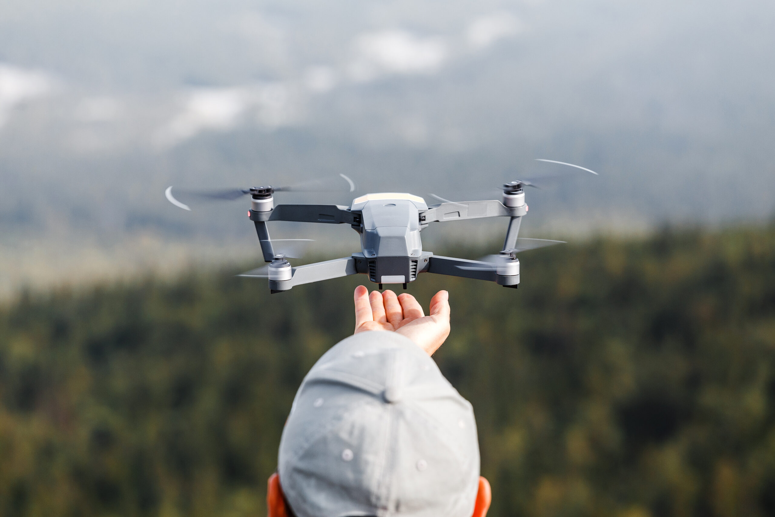 Man launches photo drone to fly